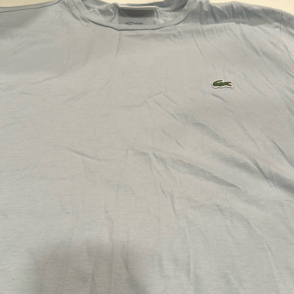 Lacoste Tee Shirt blue Alligator Logo Preppy Golf Summer Soft Pima Cotton med
